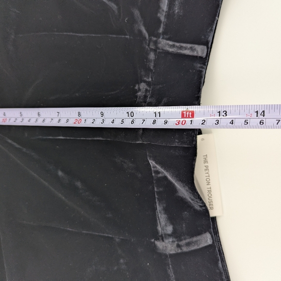 Loft The Peyton Trousers Pants Velvet 6 Black Wide Legs Career Pleated Front NWT - Picture 6 of 11